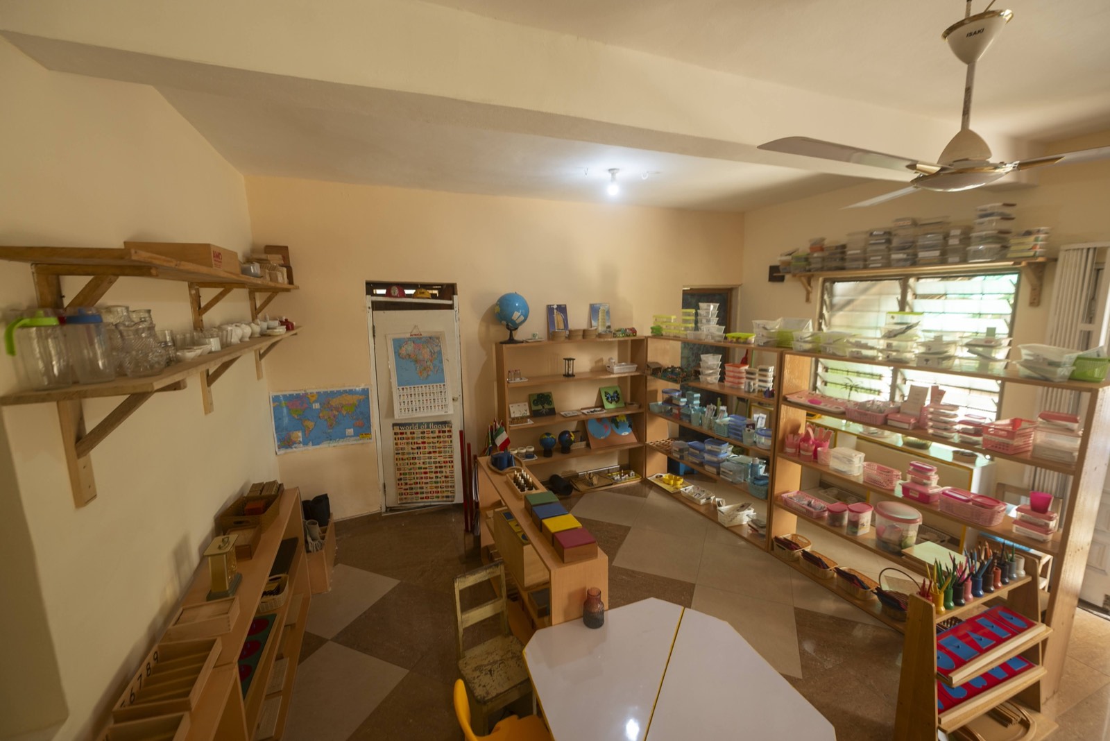 The prepared Montessori classroom at Nobles' Montessori